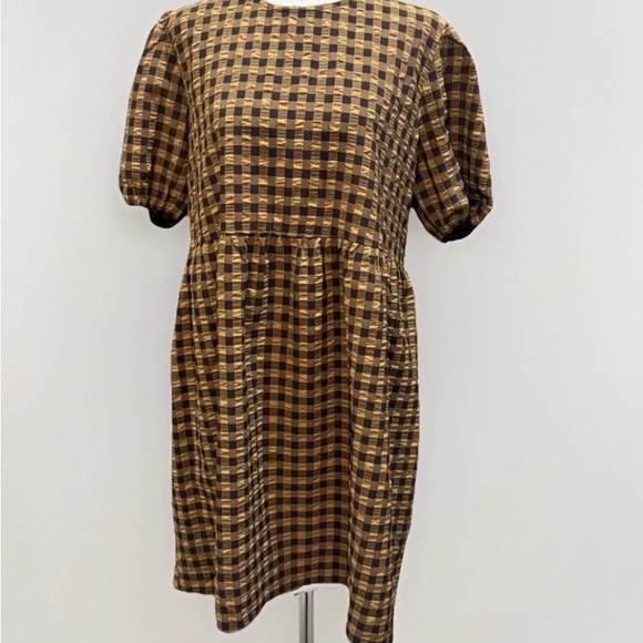 Wild Fable Gingham Plaid Mini Dress Sz Large - Picture 2 of 4